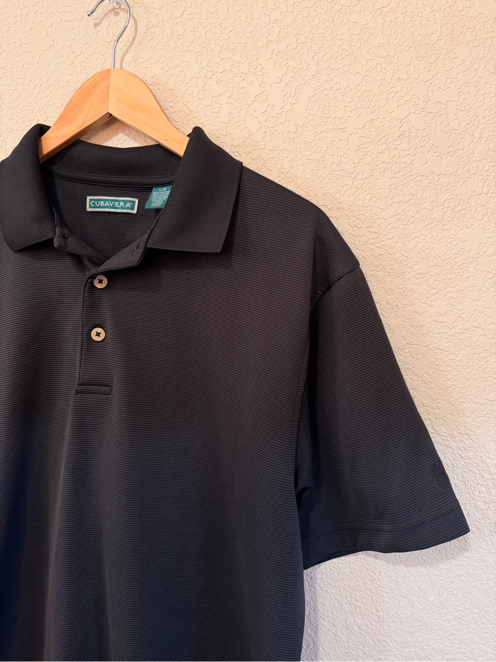Cubavera Men’s Black Ribber Polo Golf Shirt Sz Large NWT - Picture 3 of 8
